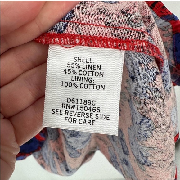 MARKET & SPRUCE Crissie Scallop Detail Linen Blend Dress - Size Large - Picture 6 of 10